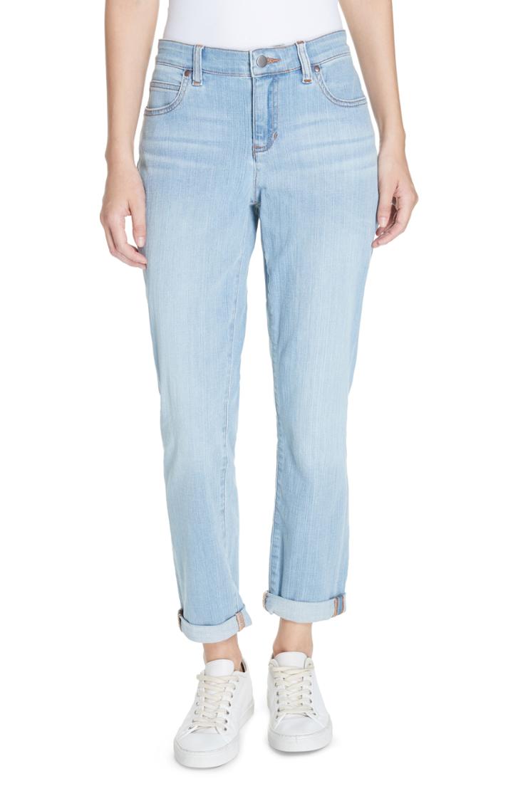 Petite Women's Eileen Fisher Organic Cotton Boyfriend Jeans P - Blue