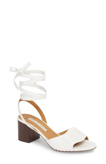 Women's Veronica Beard Brody Ankle Wrap Sandal Us / 39eu - White