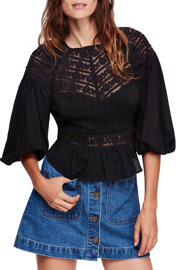 Women's Free People Sweet Mornings Top - Black