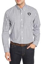Men's Cutter & Buck Oakland Raiders - Gilman Regular Fit Plaid Sport Shirt - Black