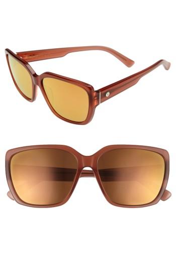 Women's Electric Honey Bee 60mm Mirrored Sunglasses - Calafia Rose/ Champagne