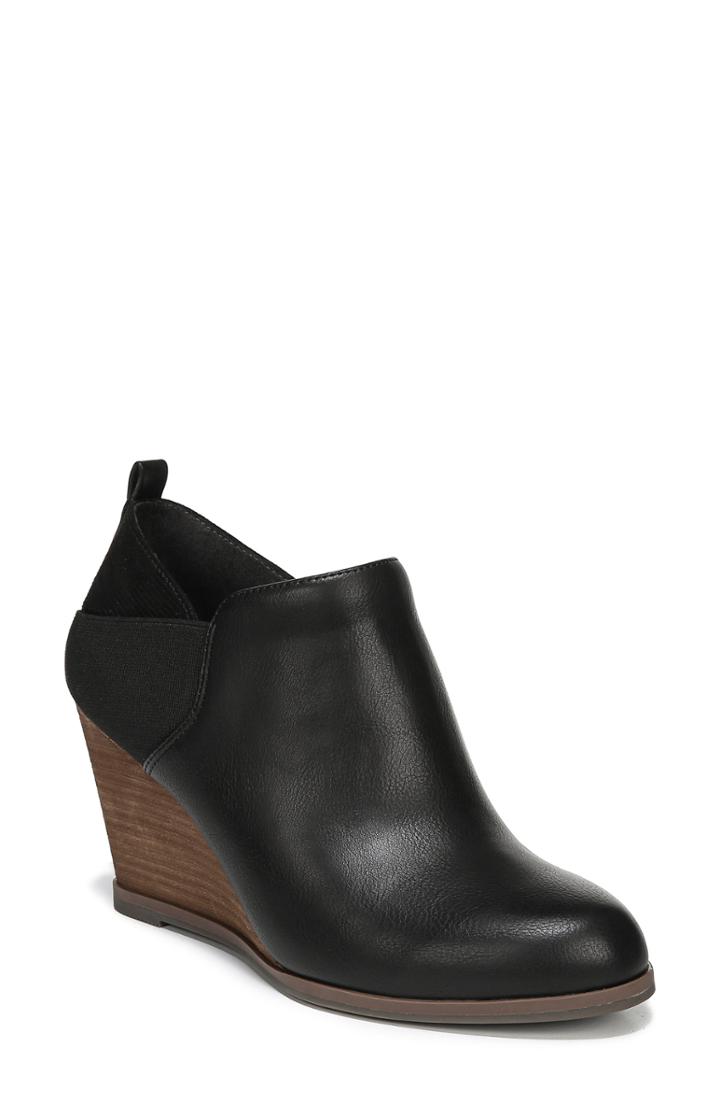 Women's Dr. Scholl's Parler Wedge Bootie .5 M - Black