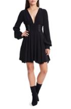 Women's Afrm Hana Lantern Sleeve Minidress - Black
