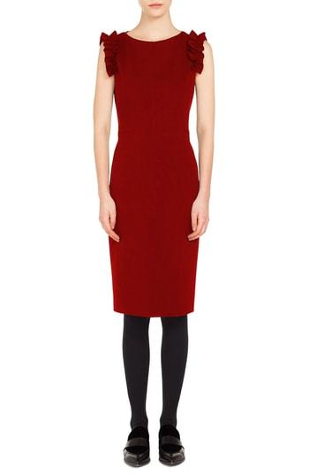 Women's Akris Punto Ruched Shoulder Dress - Red