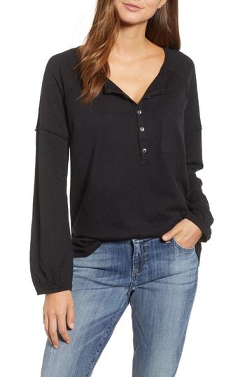 Women's Caslon Henley Tee - Black