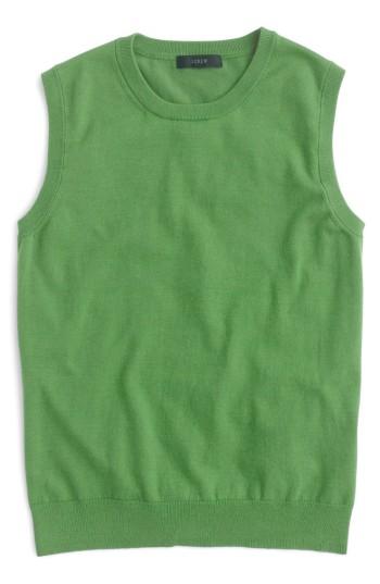 Women's J.crew Jackie Cotton Blend Shell - Green