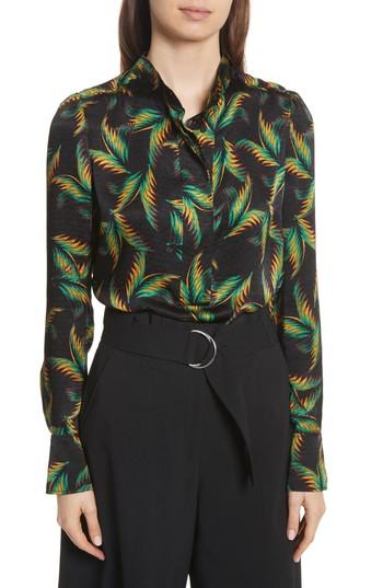 Women's A.l.c. Gosford Print Silk Top - Black