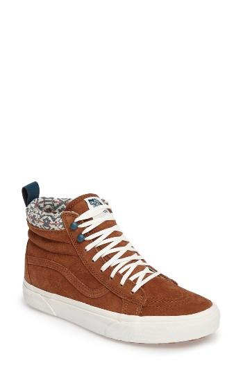 Women's Vans Sk-8 Hi Mte Sneaker M - Brown
