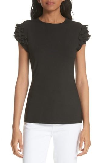 Women's Ted Baker London Floral Applique Sleeve Tee