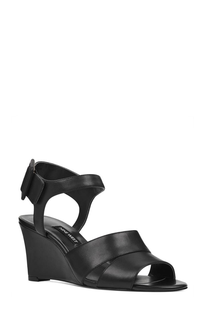 Women's Nine West Vahan Wedge Sandal .5 M - Black