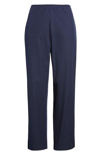 Women's Eileen Fisher Organic Stretch Cotton Twill Ankle Pants - Blue