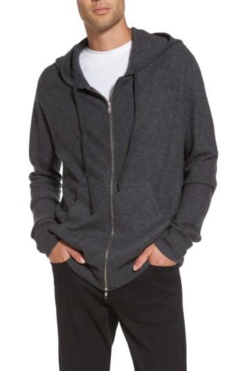 Men's Vince Oversize Cashmere Zip Hoodie - Grey