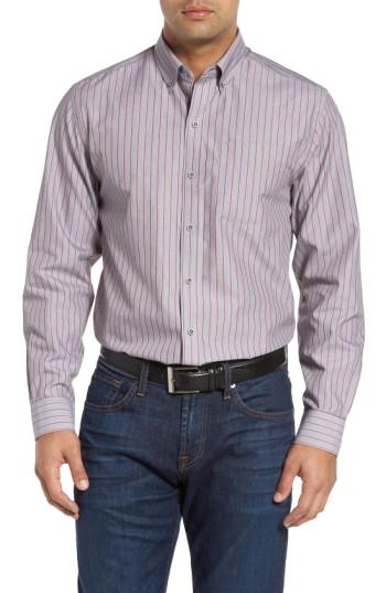 Men's Cutter & Buck 'peak' Classic Fit Wrinkle Free Stripe Sport Shirt
