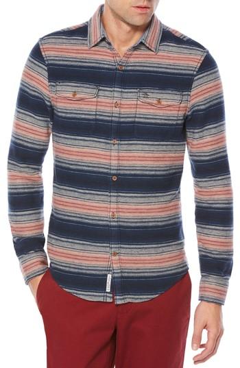 Men's Original Penguin Brushed Flannel Shirt - Blue