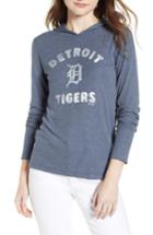 Women's '47 Campbell Detroit Tigers Rib Knit Hooded Top - Black
