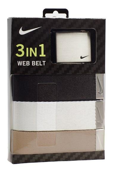 Men's Nike Web Belts, Size - Black/ White/ Beige