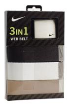 Men's Nike Web Belts, Size - Black/ White/ Beige