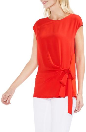 Women's Vince Camuto Tie Front Blouse, Size - Red