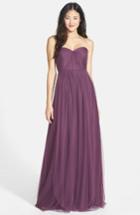 Women's Jenny Yoo Annabelle Convertible Tulle Column Dress - Burgundy
