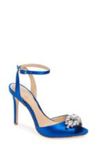 Women's Jewel Badgley Mischka Hayden Embellished Ankle Strap Sandal .5 M - Blue