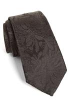 Men's Paul Smith Tonal Floral Silk Tie, Size - Black