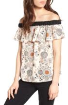 Women's Chelsea28 Off The Shoulder Bow Back Shirt, Size - Coral