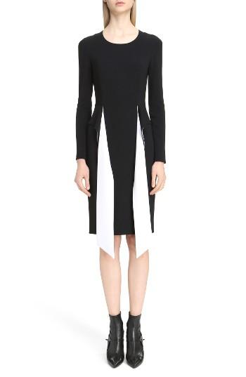 Women's Givenchy Bicolor Cutaway Stretch Cady Dress Us / 38 Fr - Black