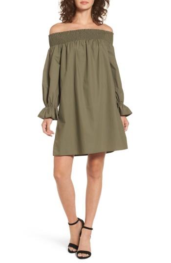 Women's Soprano Off The Shoulder Shift Dress - Green