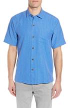 Men's Tommy Bahama Dimensional Diamond Silk Sport Shirt - Blue