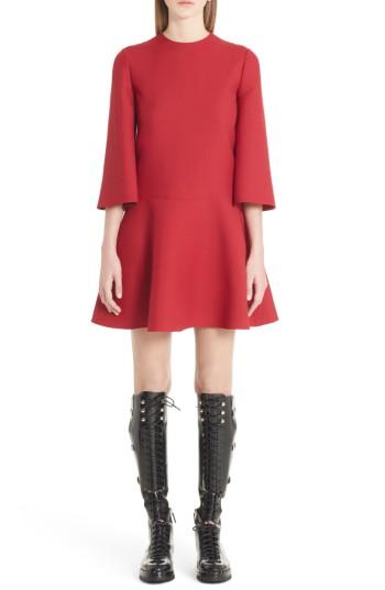 Women's Valentino Wool & Silk Crepe Flare Dress - Pink