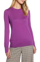 Women's Halogen Open Front Cable Cardigan, Size - Purple