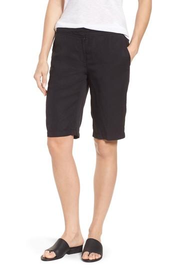 Women's Eileen Fisher Tencel & Linen Walking Shorts, Size - Grey