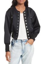 Women's 3.1 Phillip Lim Grommet & Faux Pearl Embellished Bomber Jacket - Blue