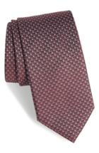 Men's Hugo Boss Geometric Silk Tie, Size - Burgundy