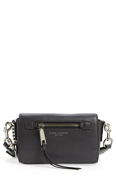Marc Jacobs 'recruit' Leather Crossbody Bag - Grey