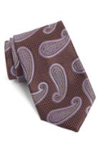 Men's Nordstrom Men's Shop Textured Paisley Silk Tie, Size - Brown