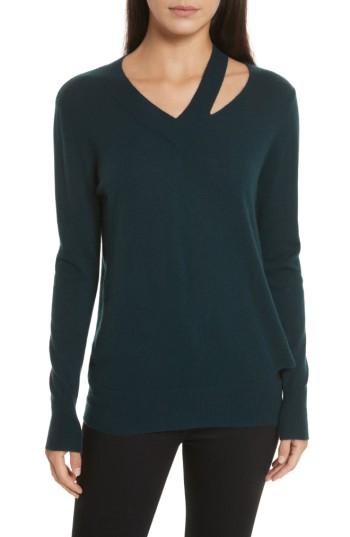 Women's Autumn Cashmere Cashmere Slash Boyfriend Sweater - Brown