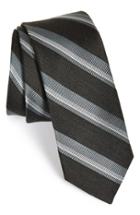 Men's The Tie Bar Stripe Silk Blend Tie, Size - Black (online Only)