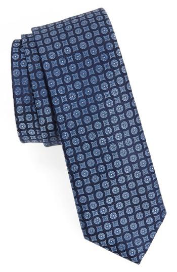 Men's Calibrate Medallion Silk Tie, Size - Blue