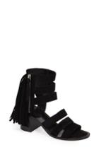 Women's Marc Fisher Ltd Collin Fringe Sandal .5 M - Black