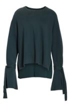 Women's Tibi Merino Wool & Silk Bell Sleeve Pullover - Green