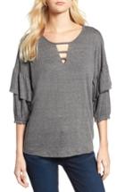 Women's Wit & Wisdom Ruffle Top - Grey