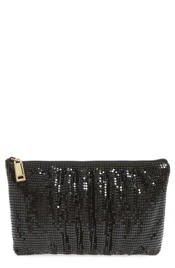 Whiting & Davis Shirred Mesh Pouch Clutch -