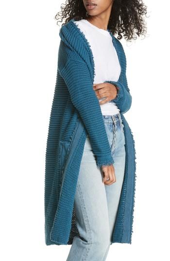 Women's Free People Woodstock Longline Cardigan - Blue