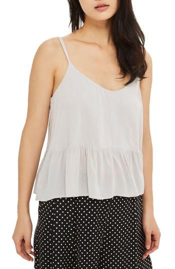 Women's Topshop Peplum Camisole Us (fits Like 6-8) - Grey