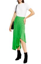 Women's Topshop Spot Frill Midi Skirt Us (fits Like 0) - Green