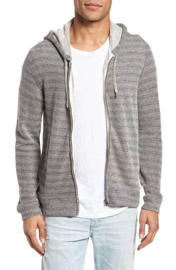 Men's Billy Reid Herringbone Hoodie - Black