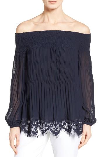 Women's Classiques Entier Smocked Lace Hem Top