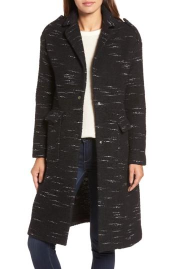 Women's Bernardo Wool Blend Sweater Coat - Black