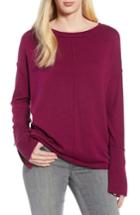 Women's Caslon Zip Cuff Sweater - Purple